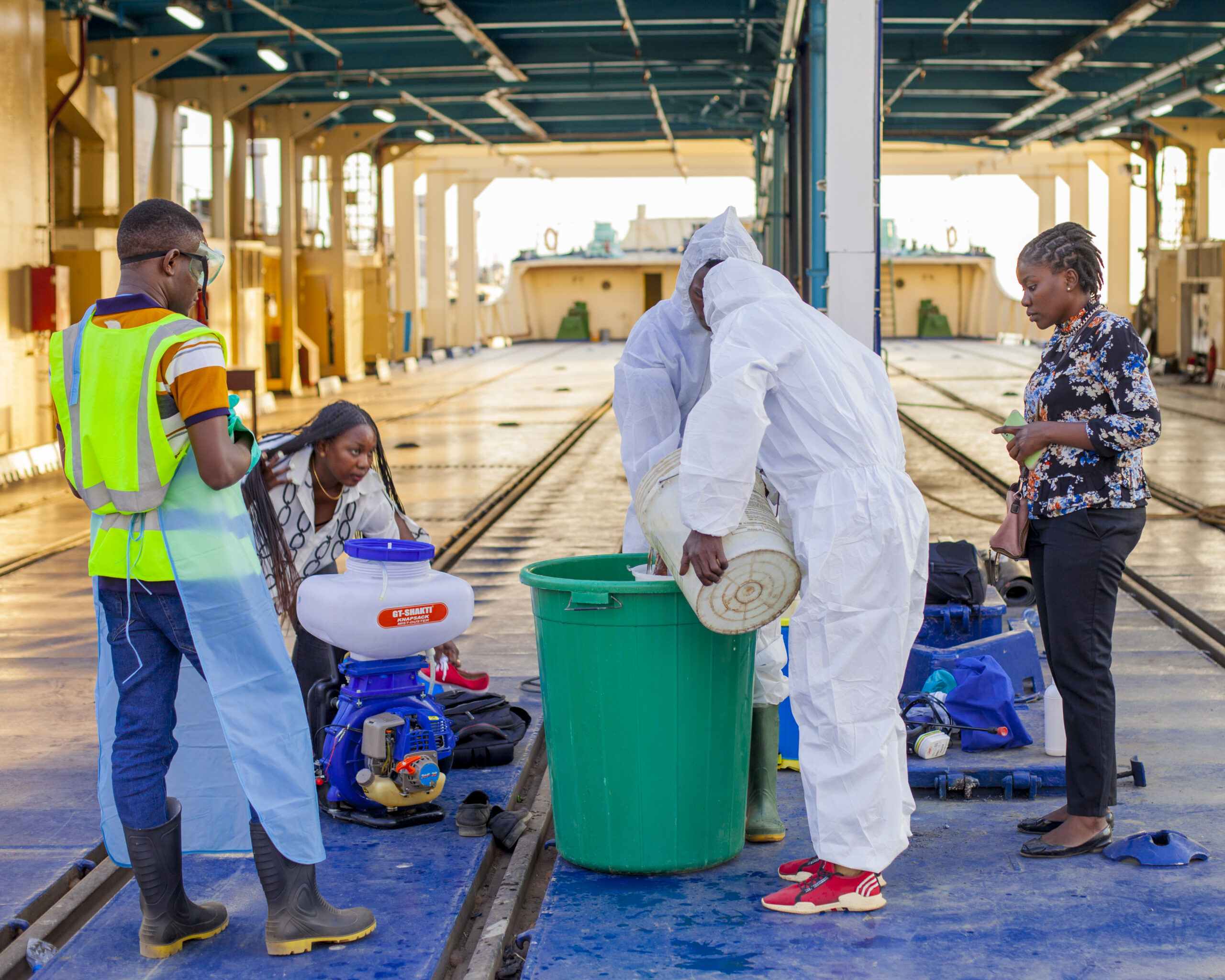 MV Umoja fumigation crew in Mwanza